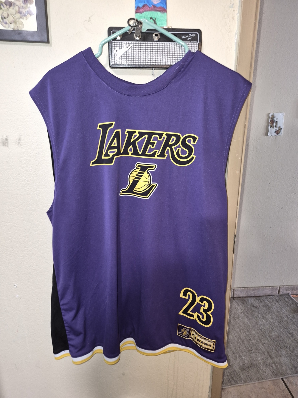 NBA Los Angeles Lakers Purple and Yellow Sleeveless Jersey Top